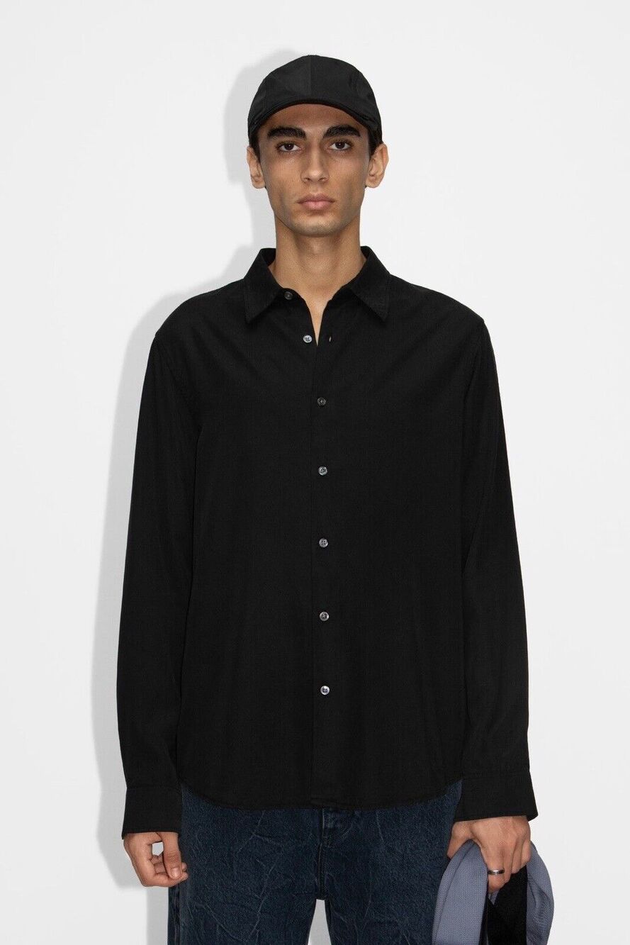 Hope Stockholm Button Up Shirt Dig Shirt Collar Black Silver Buttons 40 / 48